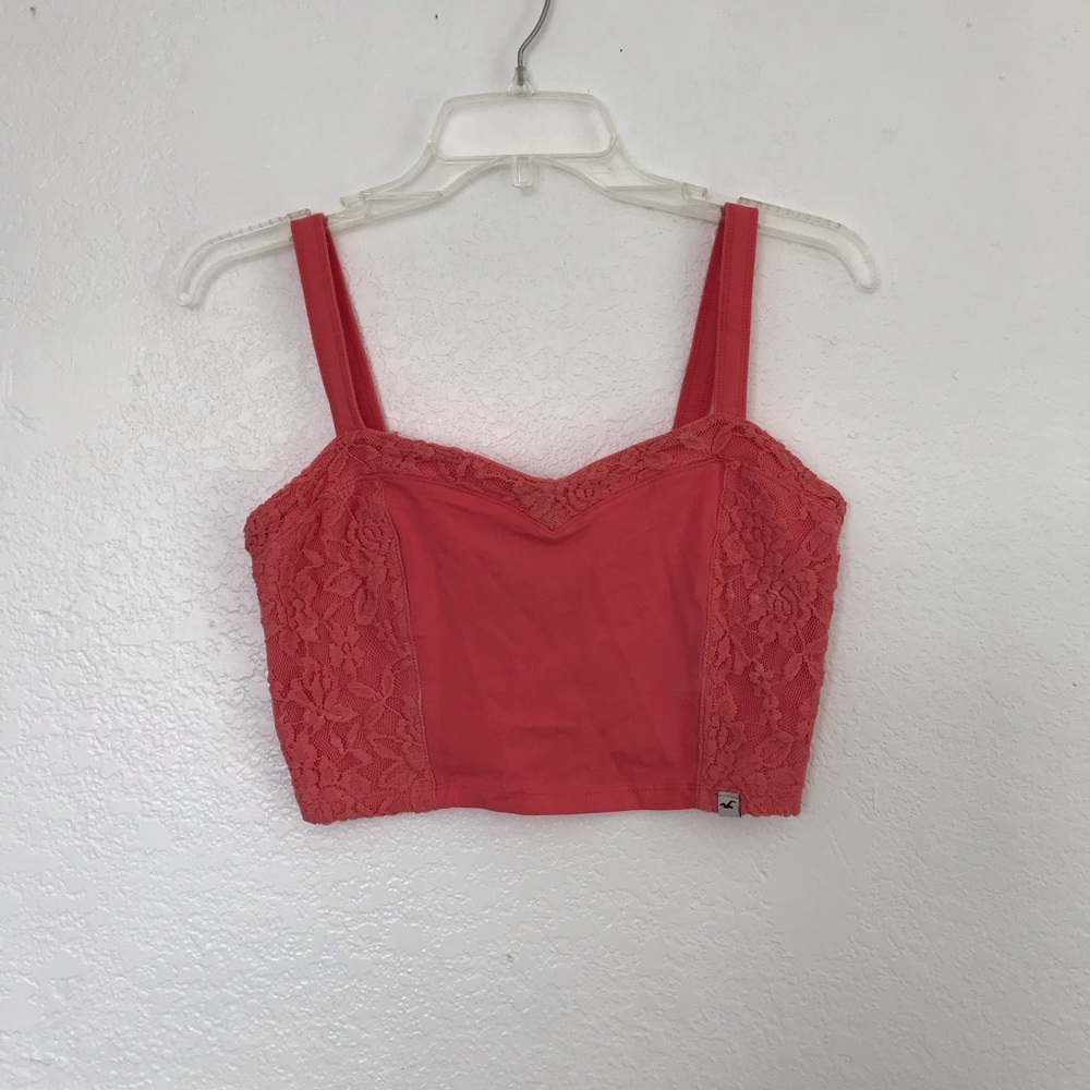 Pink lace Hollister crop tank